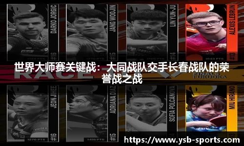 世界大师赛关键战：大同战队交手长春战队的荣誉战之战